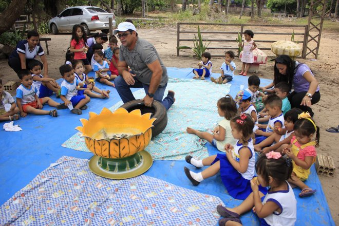 Alunos da UMEI Aeroporto Velho participam de ação de educação ambiental no Parque