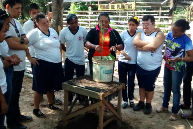 Alunos participam de oficinas sobre produção de mudas, horticultura e reaproveitamento orgânico