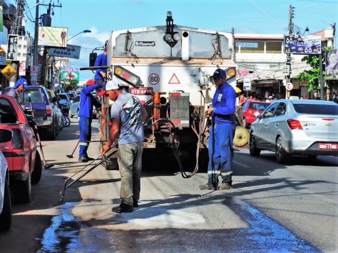 Serviços de infraestrutura avançam nas ruas de Santarém