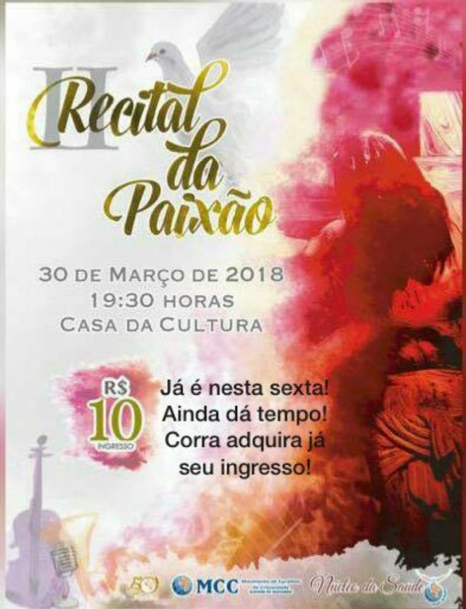 Sexta na Casa Cultura: II Recital da Paixão com gravação de DVD