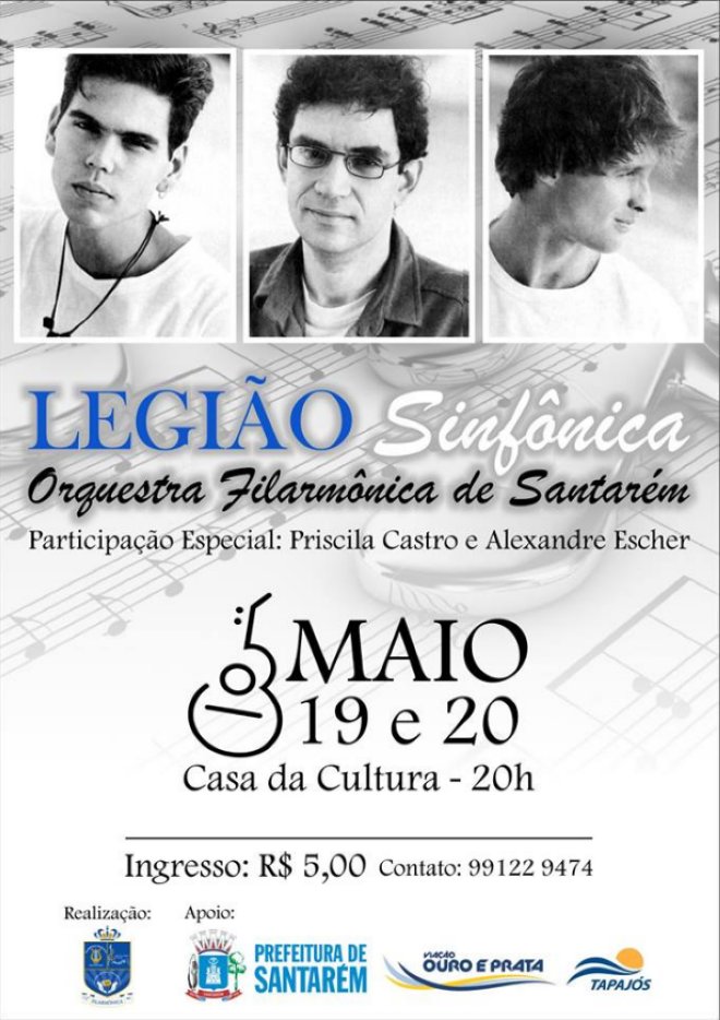 Filarmônica de Santarém apresenta show com músicas orquestradas da banda Legião Urbana