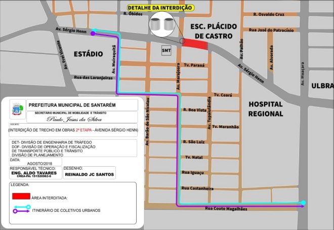 Mais um trecho da Avenida Sérgio Henn é interditado por conta de obra