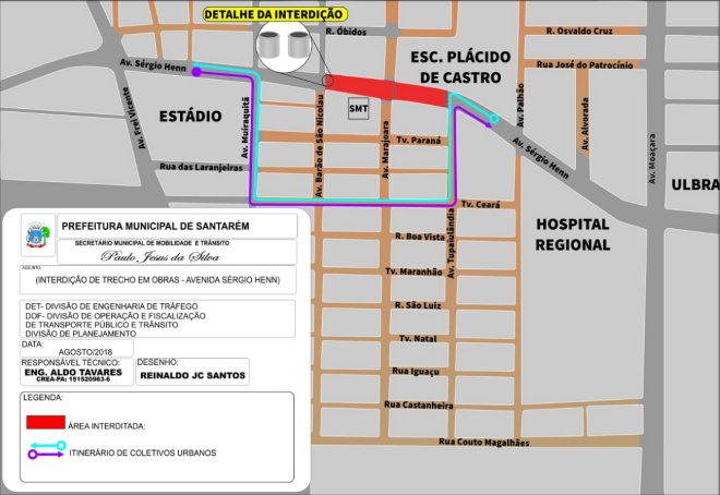 Trecho da Avenida Sérgio Henn será interditado para realização de obras