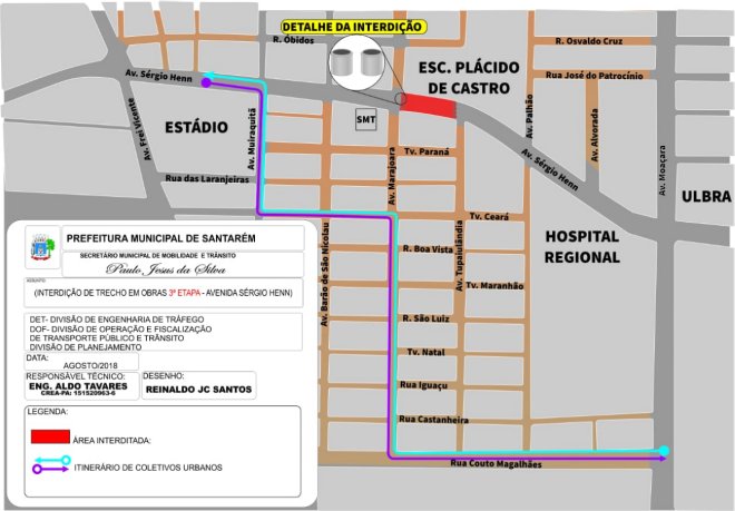 Novo trecho da Avenida Sérgio Henn é interditado para prosseguimento de obras