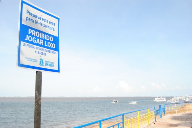 Prefeitura de Santarém instala placas de educação ambiental na Orla da cidade