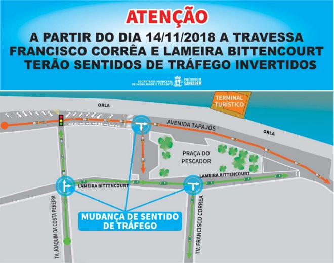 SMT realiza inversão de ruas na área central da cidade