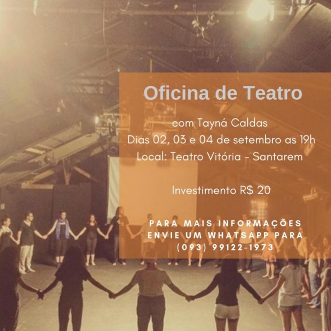 Atriz paulista será facilitadora de oficina teatral