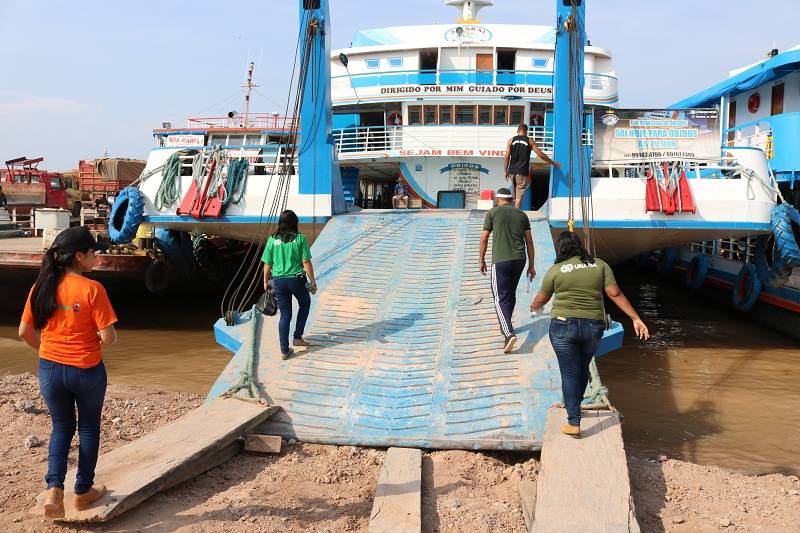 Usuários e donos de embarcações do DER são orientados sobre a destinação correta do lixo