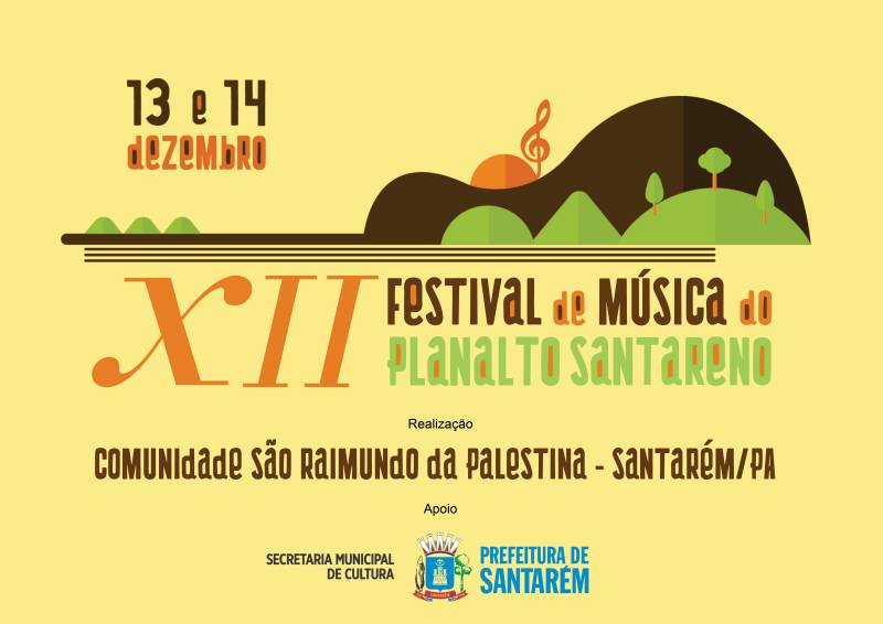 Inscrições para o XII Festival de Música do Planalto Santareno iniciam nesta terça-feira (26)