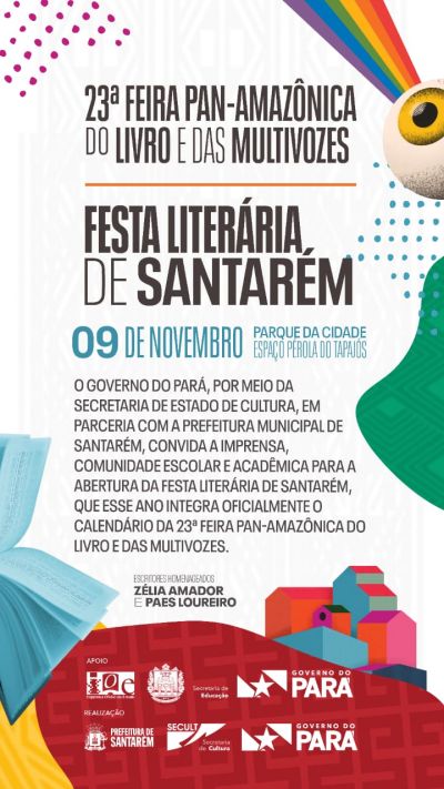 Quase 70 mil pessoas são esperadas para a I Festa Literária de Santarém que começa neste sábado (09)