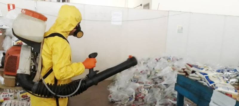 Galpão da Semed que armazena alimentação escolar passa por nova sanitização