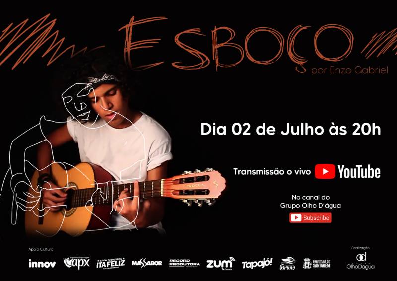 Live 'Esboço' com o artista Enzo Gabriel na Casa da Cultura