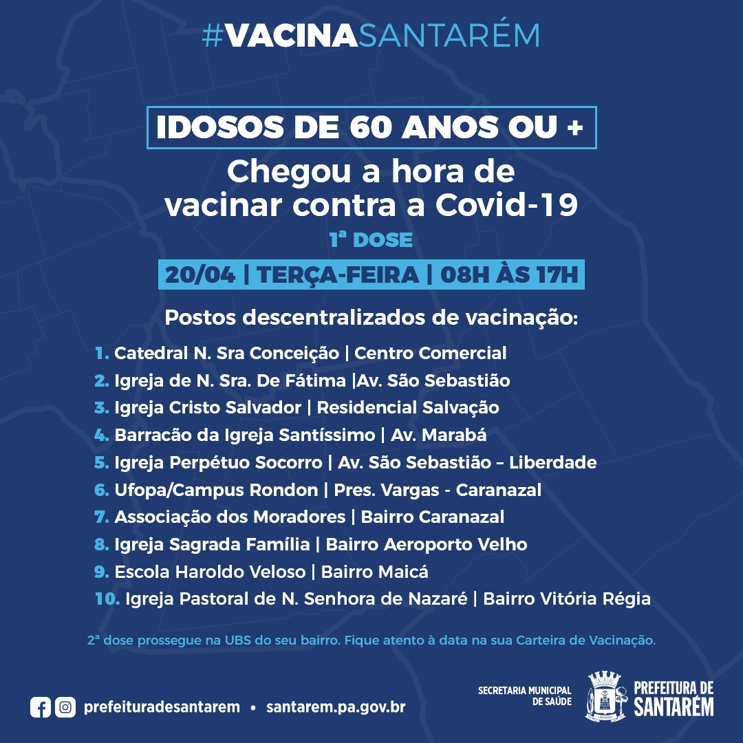 Idosos a partir de 60 anos podem tomar vacina contra covid-19 em 10 pontos, nesta terça-feira