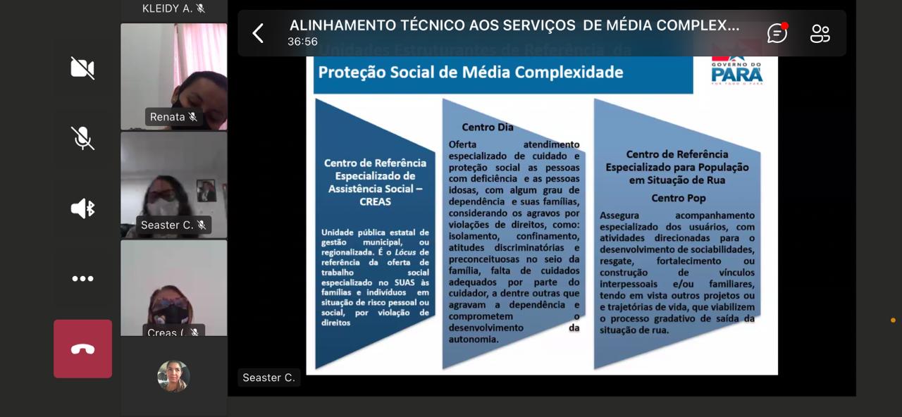 Creas de Santarém participa de capacitação sobre assessoramento técnico ministrado pela Seaster