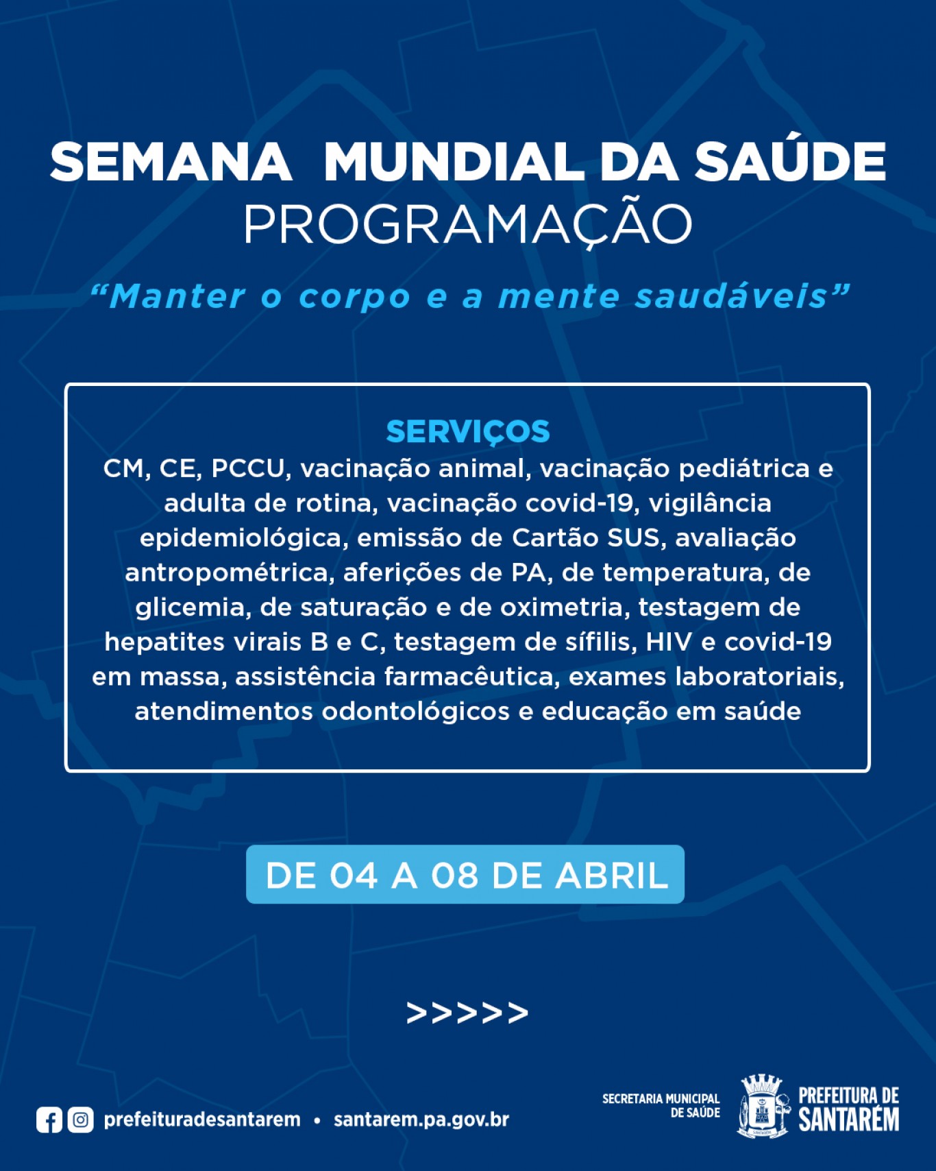 Prefeitura promove programação especial alusiva ao dia Mundial da Saúde