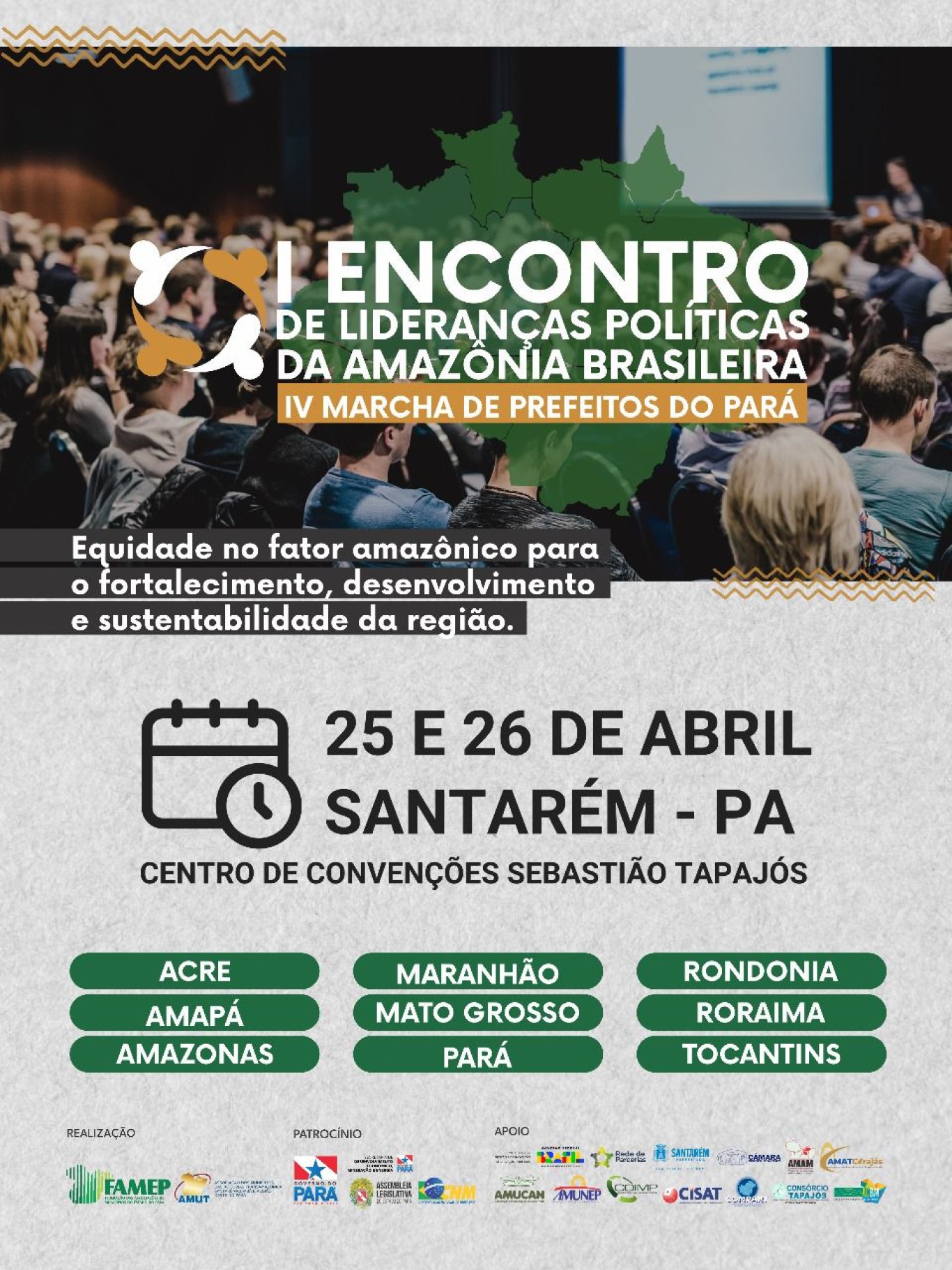 Santarém sediará o I Encontro de Lideranças Políticas da Amazônia Brasileira. Veja a programação