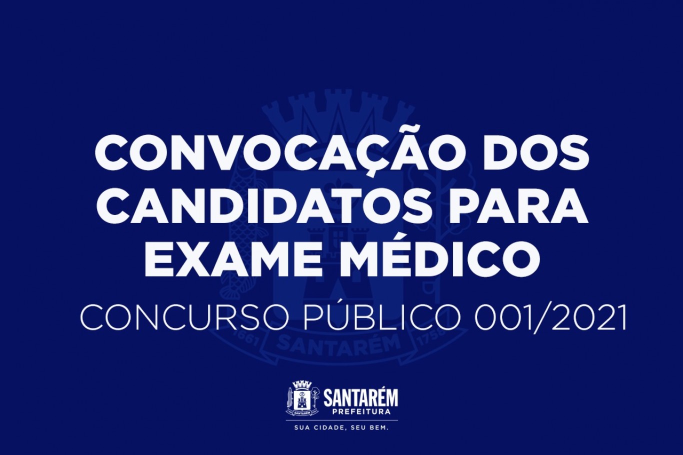 Concurso Público Nº001/2021: Prefeitura convoca candidatos para exame médico