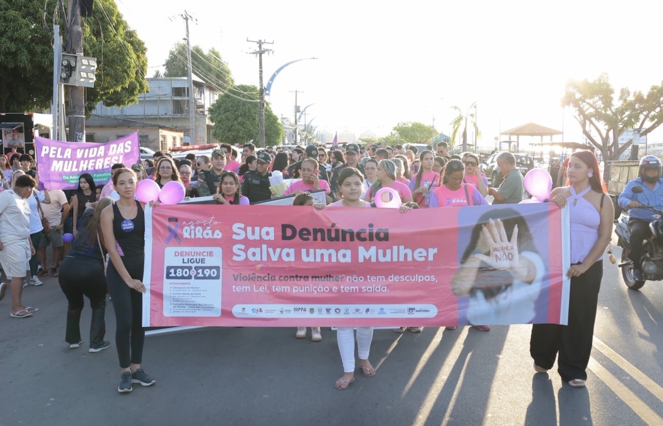 Imagem de Caminhada Lilás marca 20 anos da Lei Maria da Penha e reforça combate à violência contra a mulher em Santarém