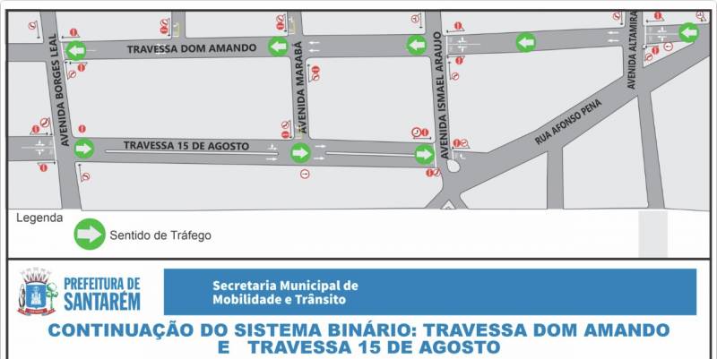 Prefeitura dá continuidade ao sistema binário das Travessas Dom Amando e 15 de Agosto