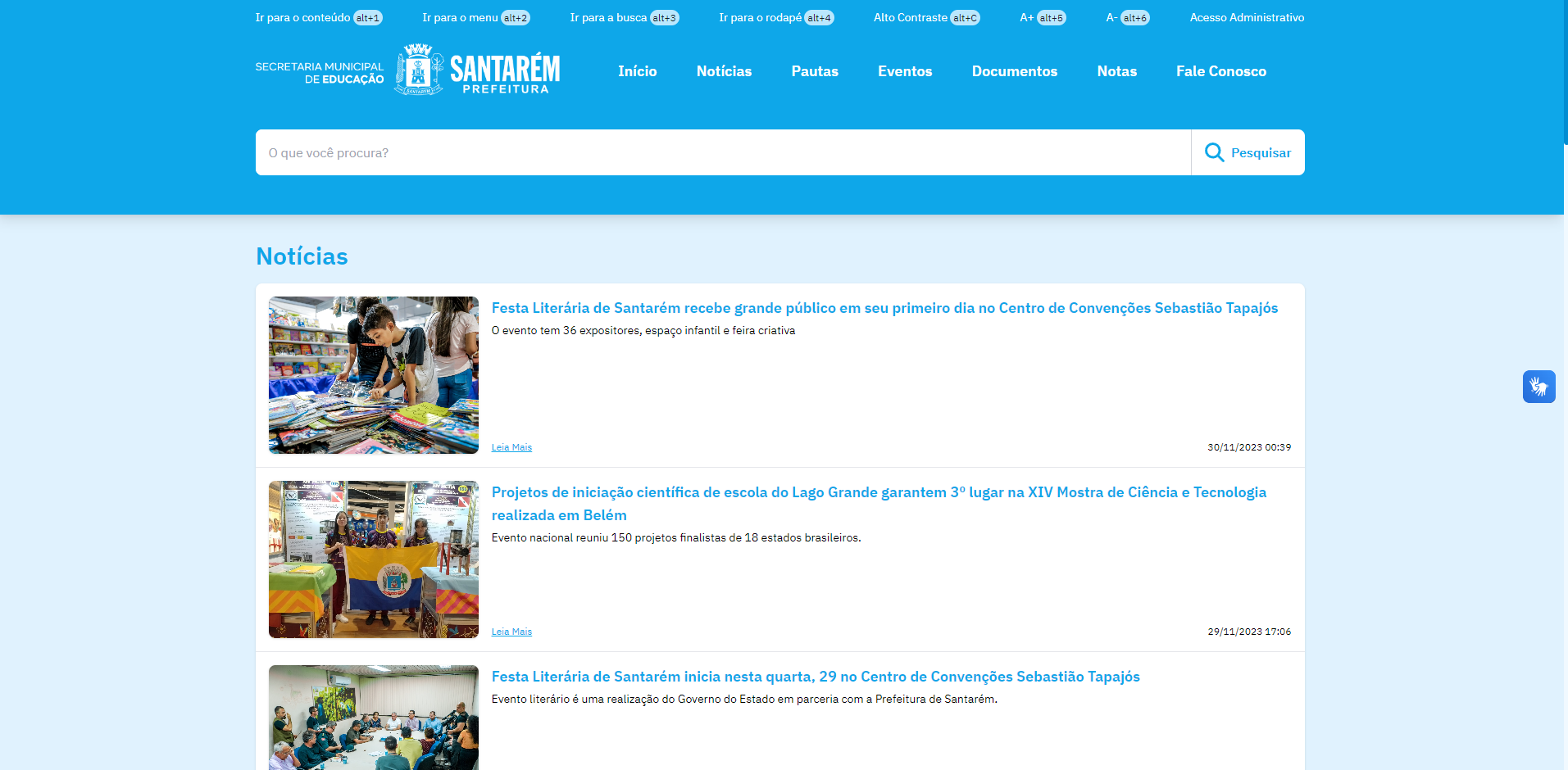 Secretaria de Educação lança página exclusiva no portal da Prefeitura, Educação, Notícias