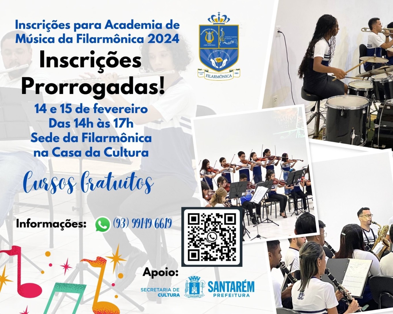 Prorrogadas as inscrições para cursos na Academia de Música da Filarmônica de Santarém