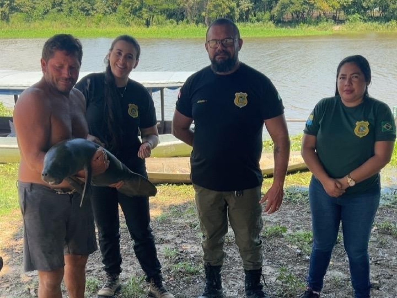 Resgate garante proteção a filhote de peixe-boi na região do Arapixuna