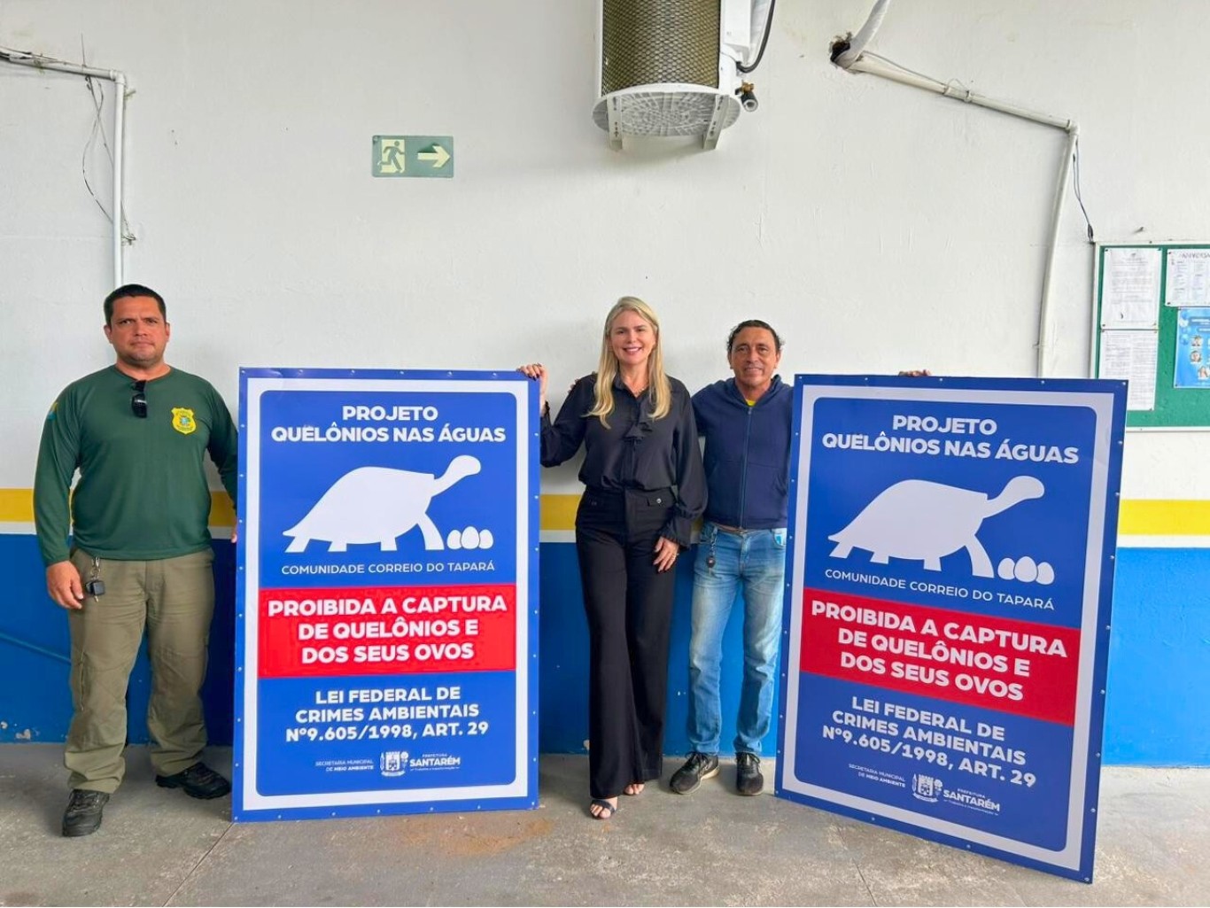 Prefeitura fortalece Projeto Quelônios nas Águas com entrega de placas informativas na comunidade Correio do Tapará