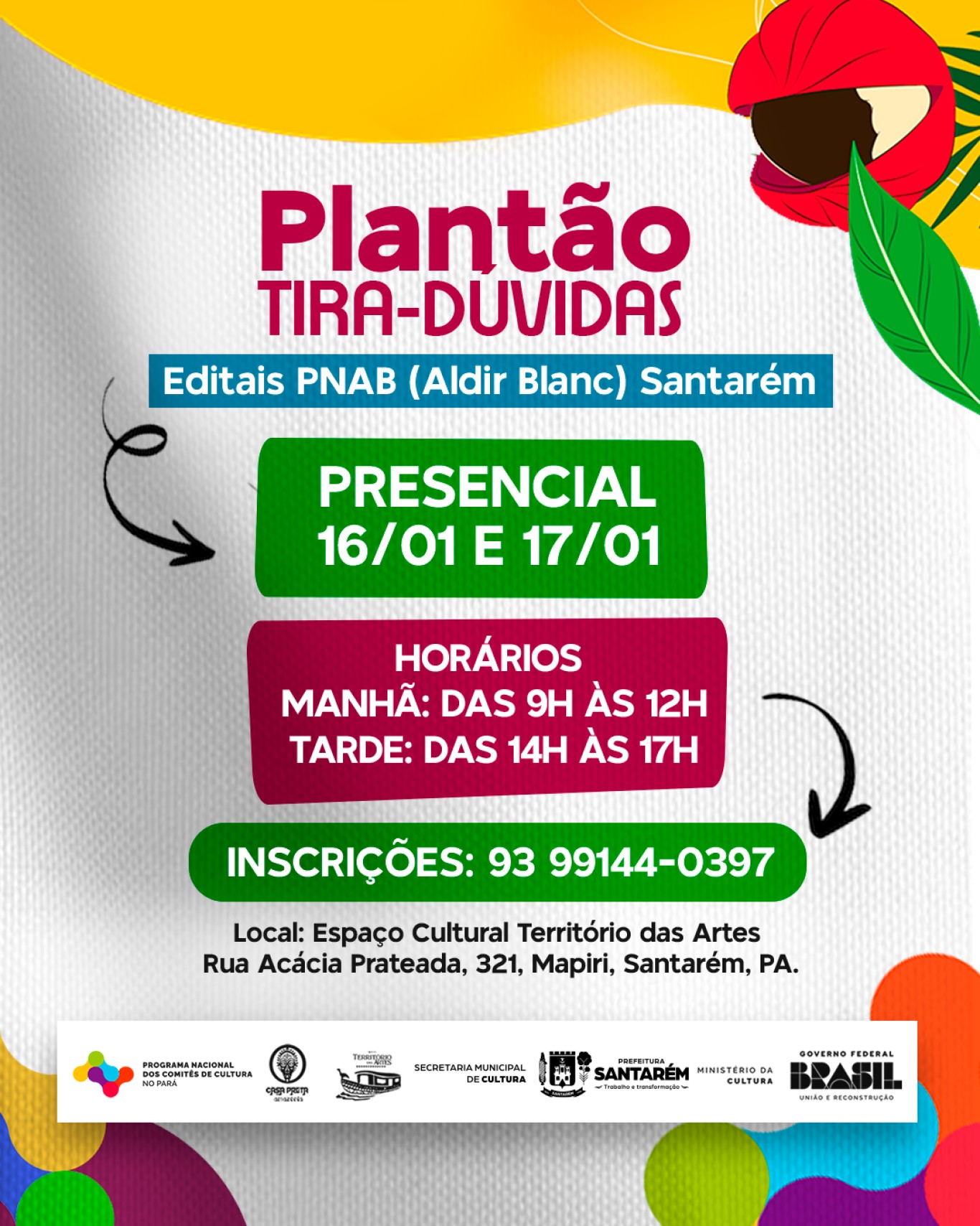 Comitê de Cultura do Pará realiza plantão tira-dúvidas sobre editais da Política Nacional Aldir Blanc em Santarém