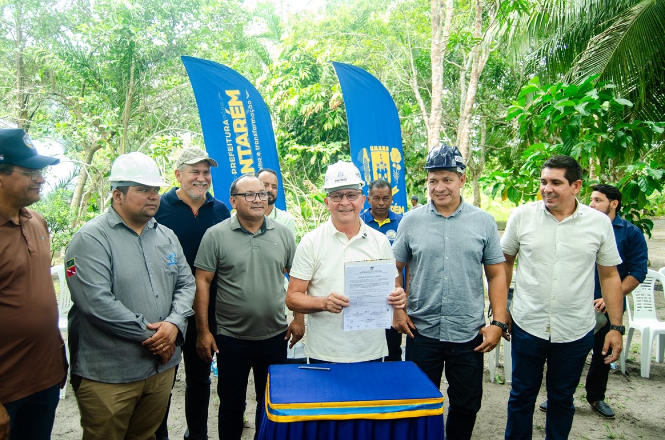 Prefeitura de Santarém assina ordem de serviço para construção da ponte que interliga as comunidades Nuquini e Tucumatuba na região do Tapajós