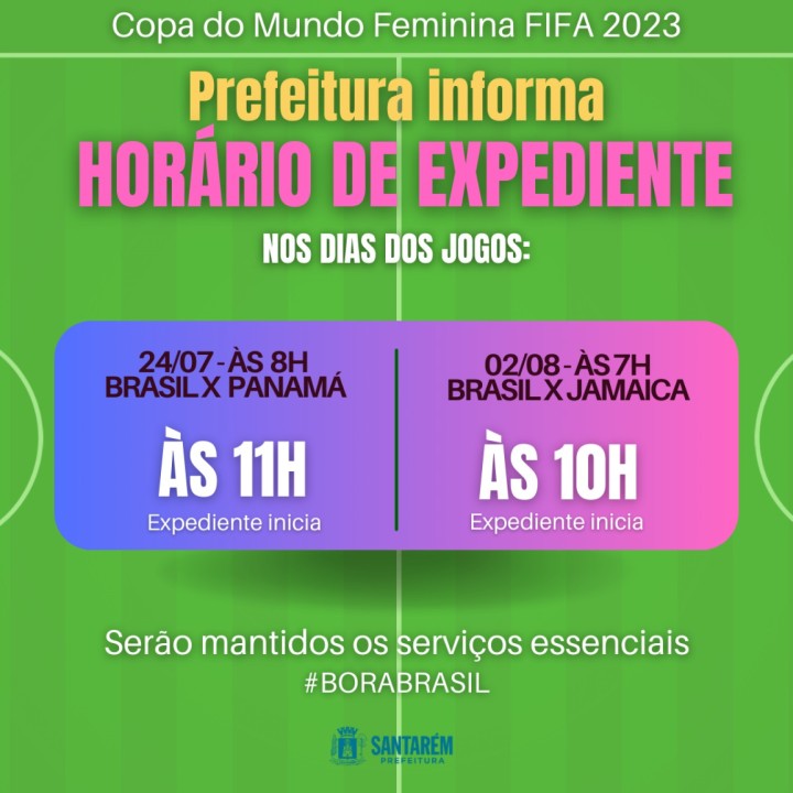 EXPEDIENTE NOS DIAS DE JOGOS DA SELEÇÃO BRASILEIRA FEMININA DE