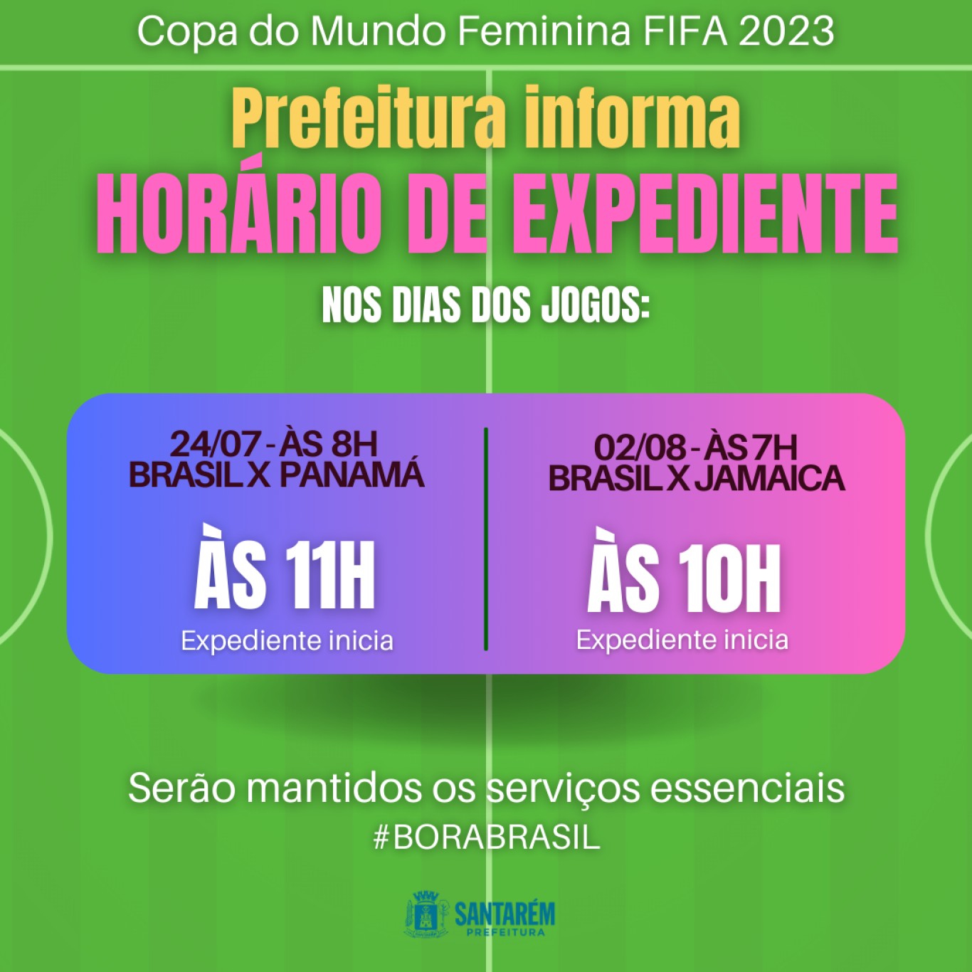 Prefeitura de Santarém estabelece horário especial durante a Copa do Mundo  Feminina FIFA 2023, Governo e Administração, Notícias