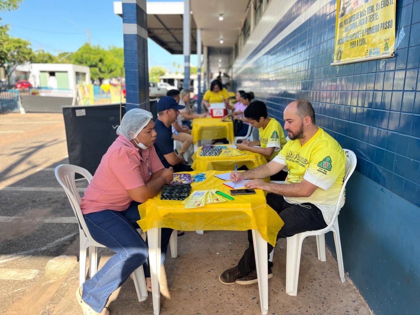 Ação do Julho Amarelo no HMS atende 95 pessoas e realiza 380 testes rápidos