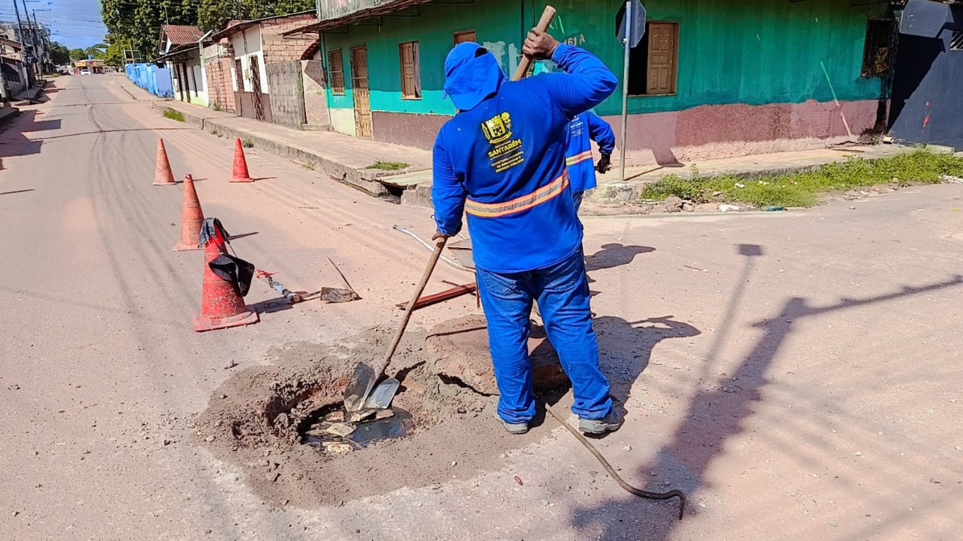 Prefeitura de Santarém conclui limpeza de bueiros e serviços de roçagem em vias públicas