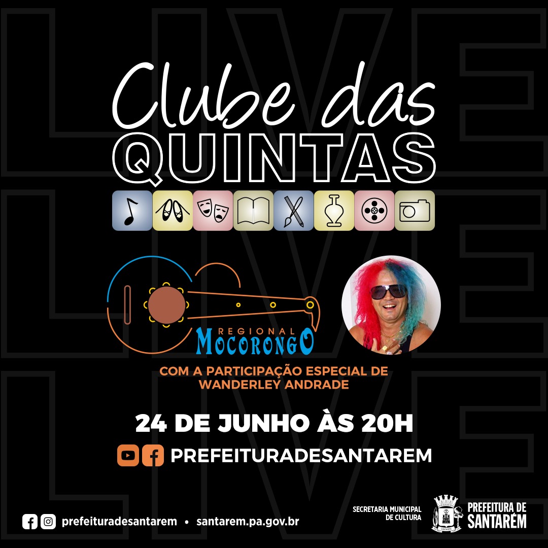Live Clube das Quintas apresenta o cantor paraense Wanderley Andrade