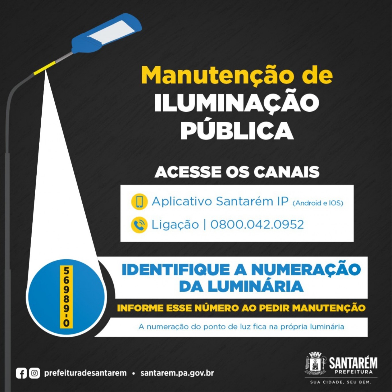 Prefeitura lança “Santarém IP”, novo app para solicitação de serviços da iluminação pública