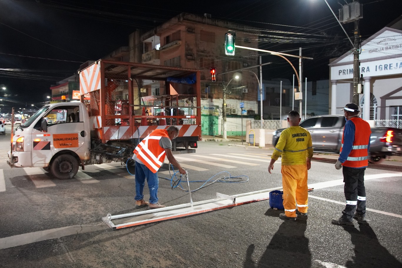 Prefeitura de Santarém intensifica revitalização de sinalização viária na Avenida Rui Barbosa