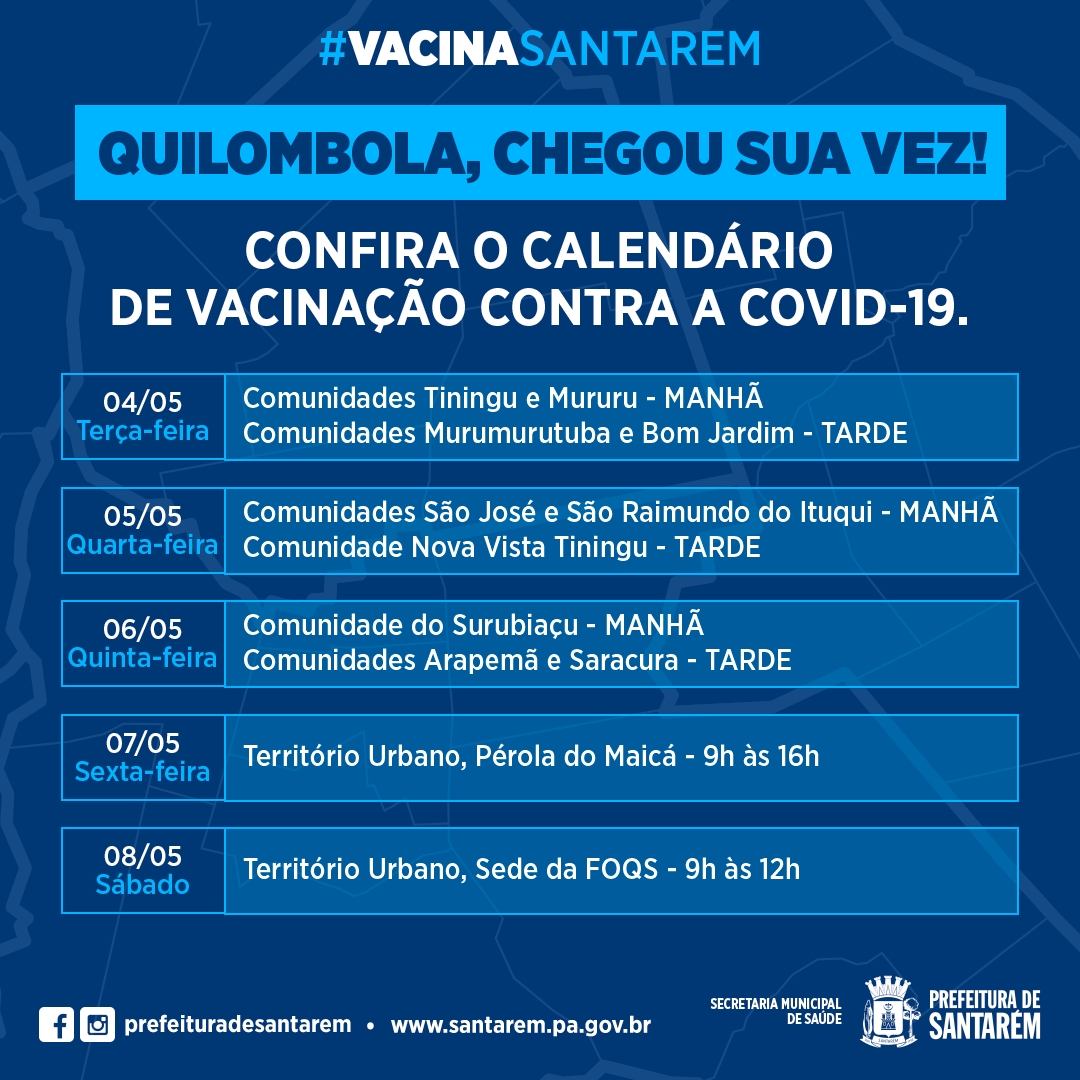 Prefeitura de Santarém inicia imunização da população  quilombola contra a Covid-19