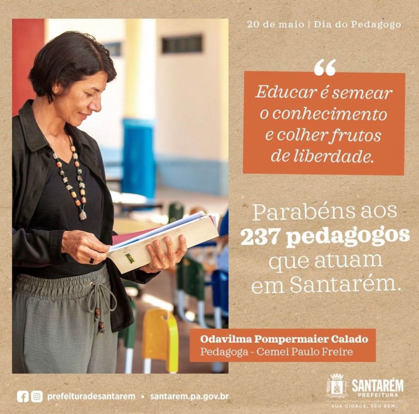 No Dia do Pedagogo, Prefeitura destaca os profissionais que semeiam o conhecimento na educação 