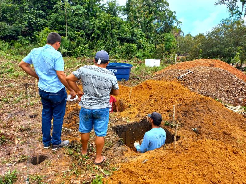 Iniciam os trabalhos de construção do sistema de água na Comunidade Terra Preta dos Vianas, no Lago Grande