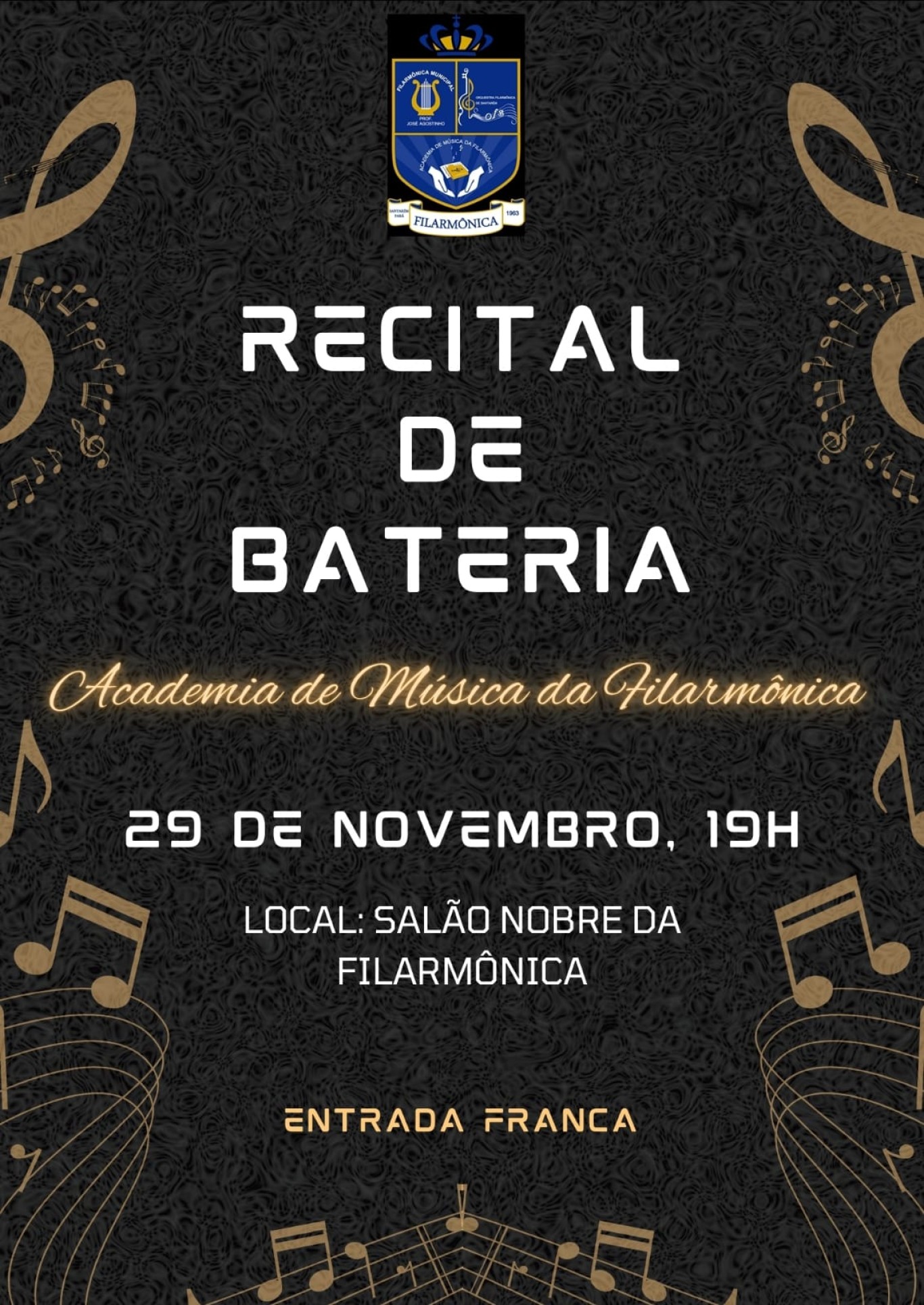 Academia de Música da Filarmônica apresenta "Recital de Bateria"