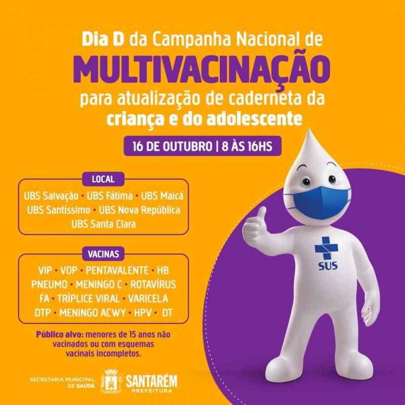 Prefeitura realiza Dia D da Campanha de Multivacinação em Santarém