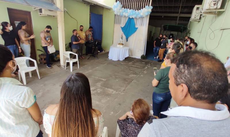 Imagem peregrina de N. Sra. da Conceição visita a Secretaria Municipal de Meio Ambiente