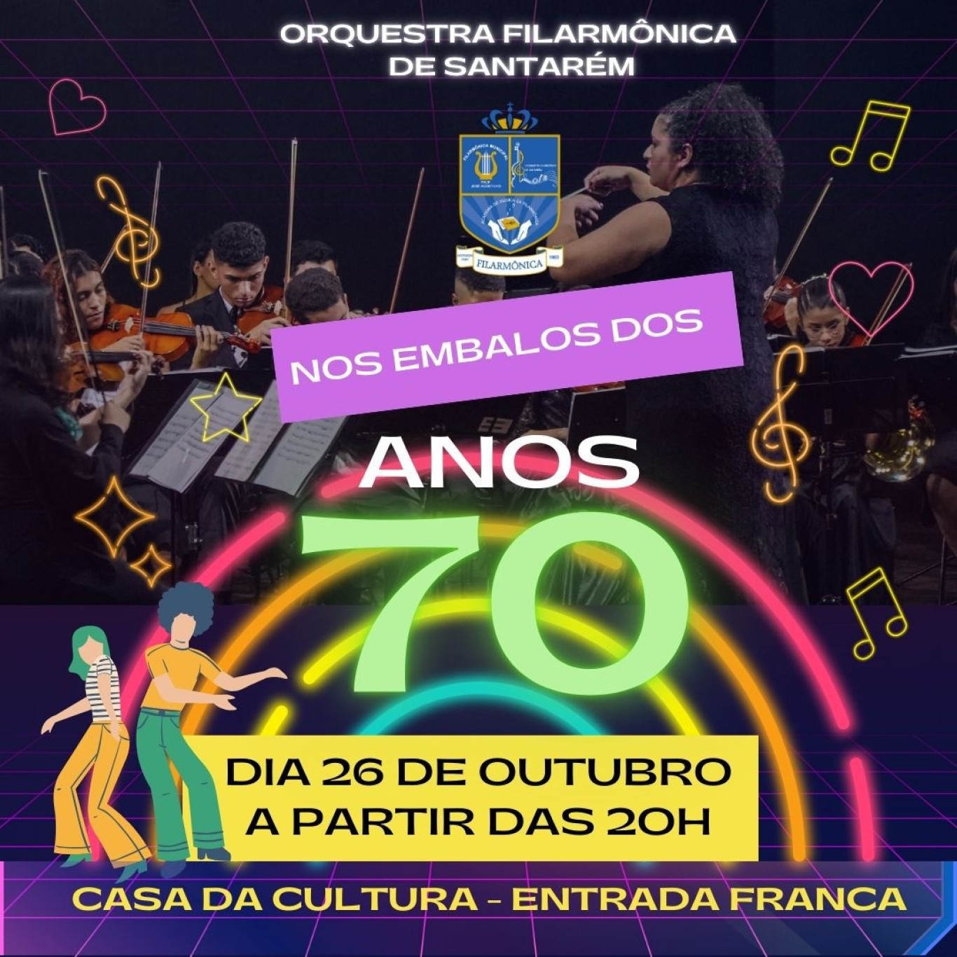 Concerto nos embalos dos anos 70 será neste sábado, 26